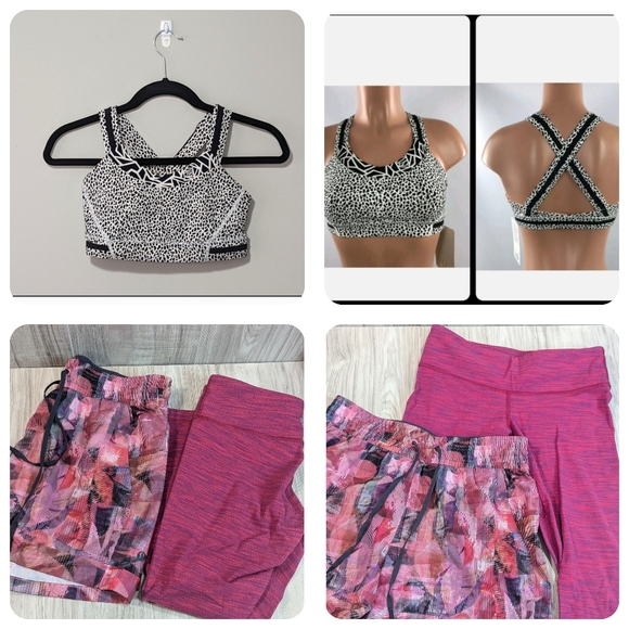 3) Lululemon Athletica Women's Sport Bra Leggings Shorts Bundle - Main Image